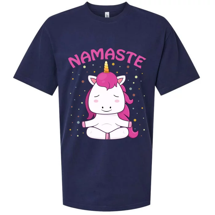 Unicorn Yoga Gift Magical Unicorns Sukhasana Namaste Gift Sueded Cloud Jersey T-Shirt