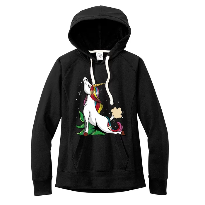 Unicorn Yoga Inhale Exhale Cobra Pose Farting Magical Yogi Gift Women's Fleece Hoodie