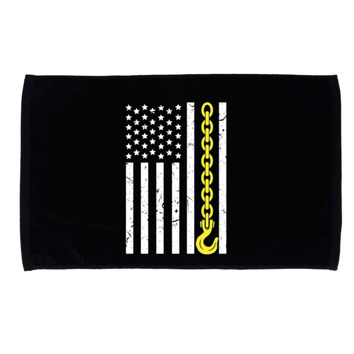 Usa Yellow Thin Line Hook Tow Truck American Driver Gift Microfiber Hand Towel