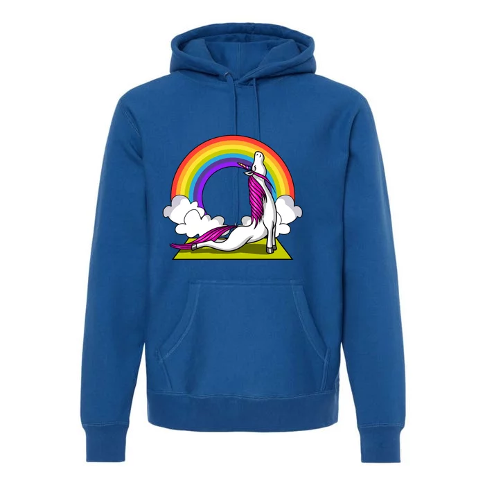 Unicorn Yoga Zen Magical Rainbow Fantasy Gift Premium Hoodie