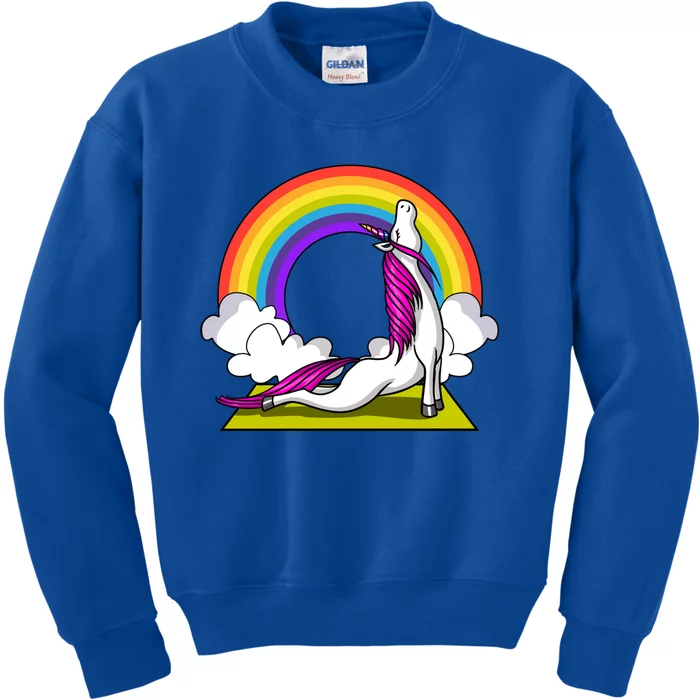 Unicorn Yoga Zen Magical Rainbow Fantasy Gift Kids Sweatshirt