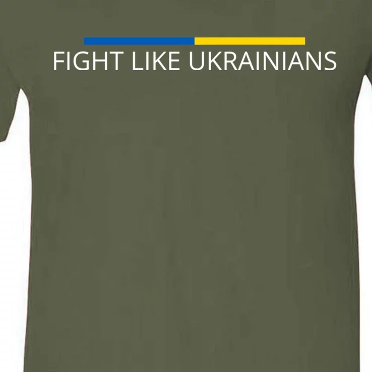 Ukrainian Zelensky Ukraine Army Green Fight Like Ukrainians V-Neck T-Shirt