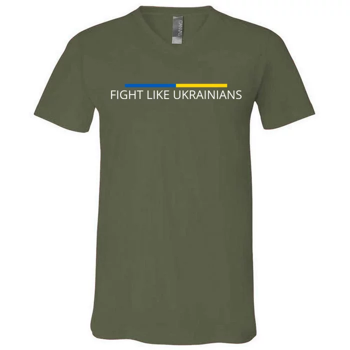 Ukrainian Zelensky Ukraine Army Green Fight Like Ukrainians V-Neck T-Shirt