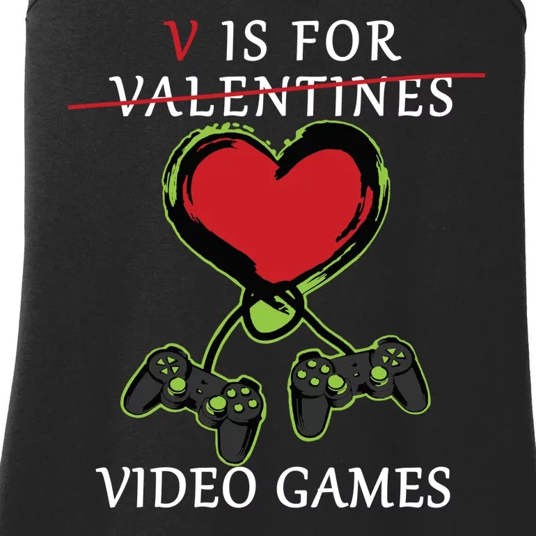 V Is For Video Games Anti Valentines Ladies Essential Tank