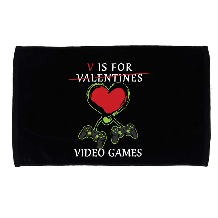 V Is For Video Games Anti Valentines Microfiber Hand Towel