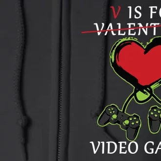 V Is For Video Games Anti Valentines Full Zip Hoodie