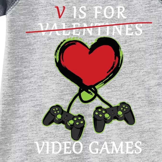 V Is For Video Games Anti Valentines Infant Baby Jersey Bodysuit