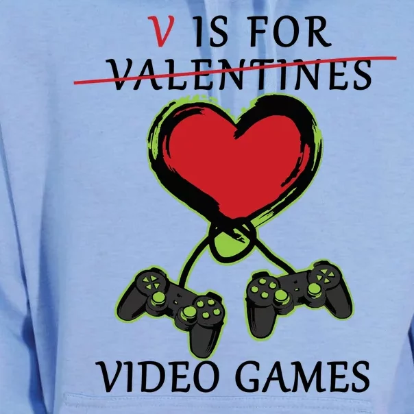 V Is For Video Games Anti Valentines Unisex Surf Hoodie