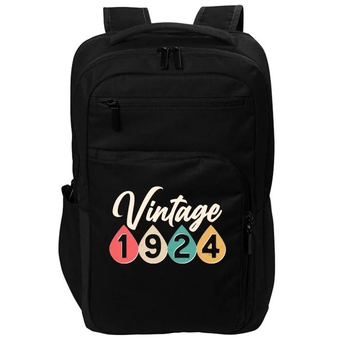 Vintage 1924 100th Birthday Retro Teardrop Design Impact Tech Backpack