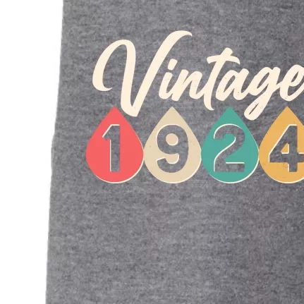 Vintage 1924 100th Birthday Retro Teardrop Design Doggie 3-End Fleece Hoodie