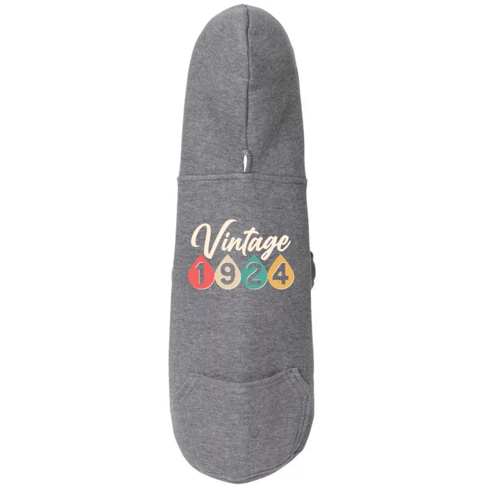 Vintage 1924 100th Birthday Retro Teardrop Design Doggie 3-End Fleece Hoodie