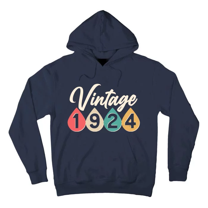 Vintage 1924 100th Birthday Retro Teardrop Design Tall Hoodie