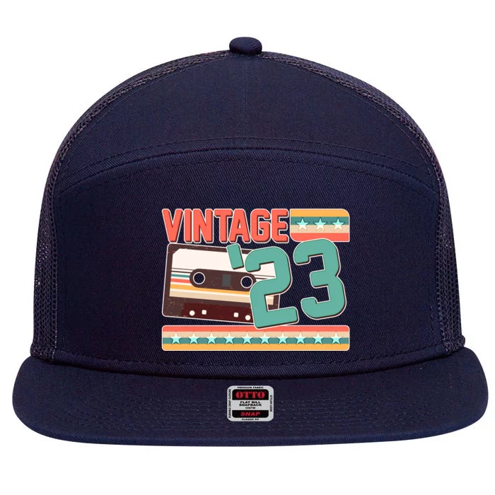 Vintage 1923 100th Birthday Cassette Tape 7 Panel Mesh Trucker Snapback Hat