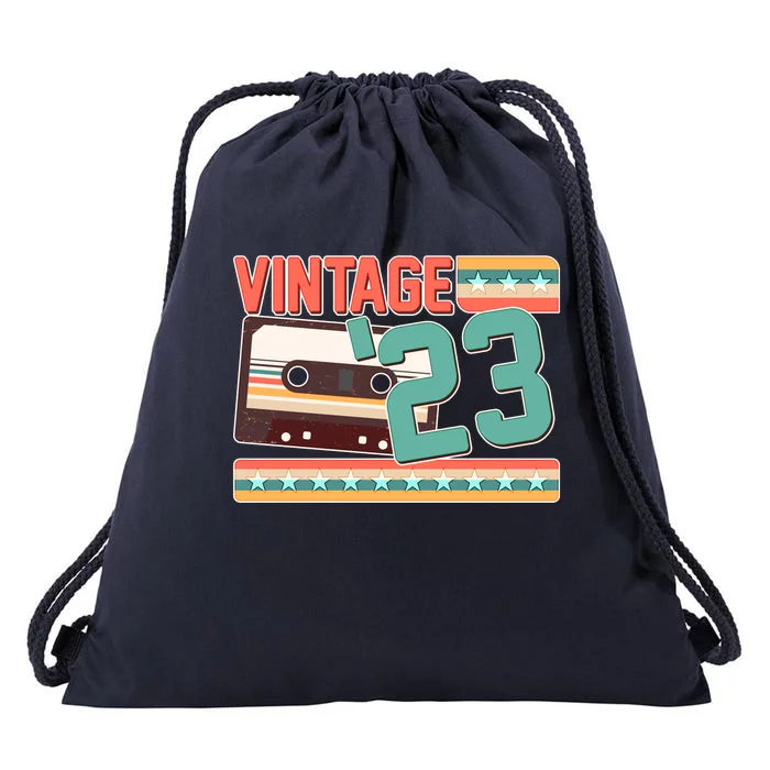 Vintage 1923 100th Birthday Cassette Tape Drawstring Bag