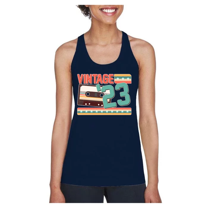 Vintage 1923 100th Birthday Cassette Tape Women's Racerback Tank