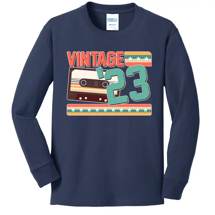 Vintage 1923 100th Birthday Cassette Tape Kids Long Sleeve Shirt