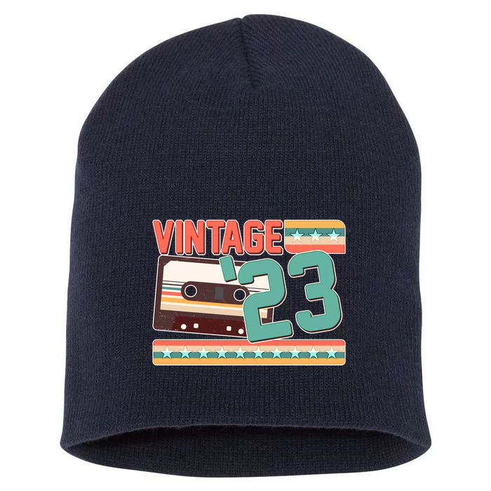 Vintage 1923 100th Birthday Cassette Tape Short Acrylic Beanie