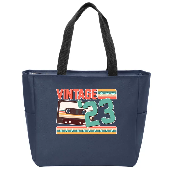 Vintage 1923 100th Birthday Cassette Tape Zip Tote Bag