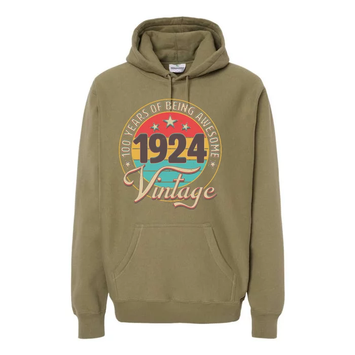 Vintage 1924 100 Years Of Being Awesome Premium Hoodie