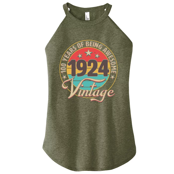 Vintage 1924 100 Years Of Being Awesome Women’s Perfect Tri Rocker Tank