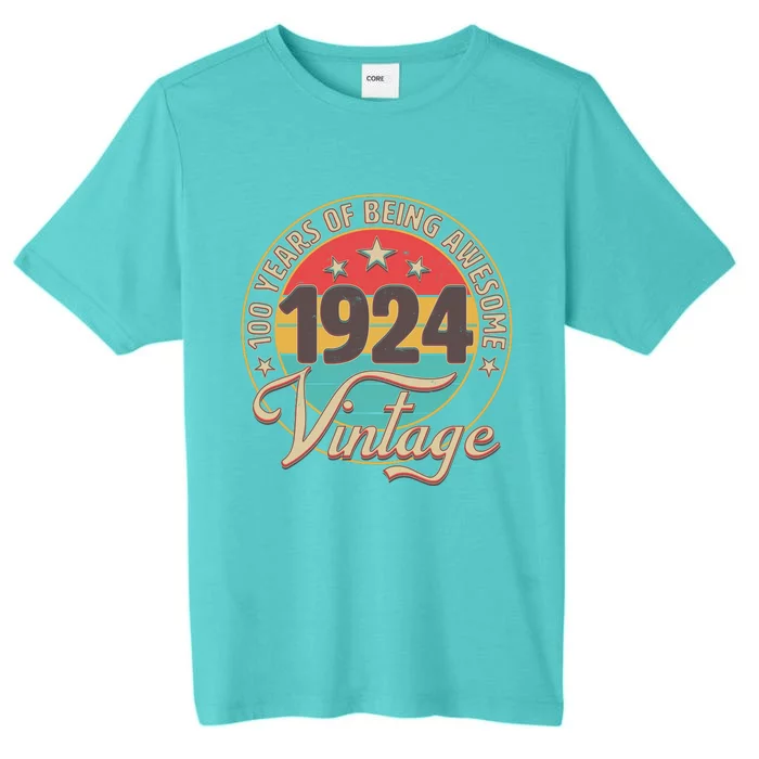 Vintage 1924 100 Years Of Being Awesome ChromaSoft Performance T-Shirt