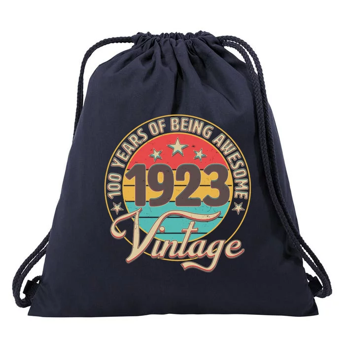 Vintage 1923 100 Years Of Being Awesome Drawstring Bag