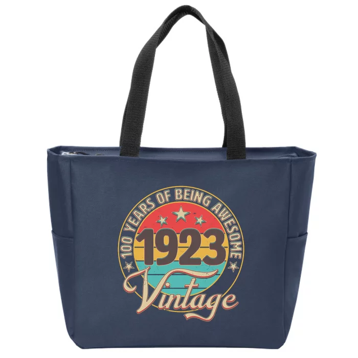 Vintage 1923 100 Years Of Being Awesome Zip Tote Bag