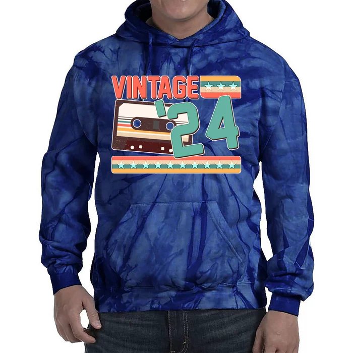 Vintage 1924 100th Birthday Cassette Tape Tie Dye Hoodie