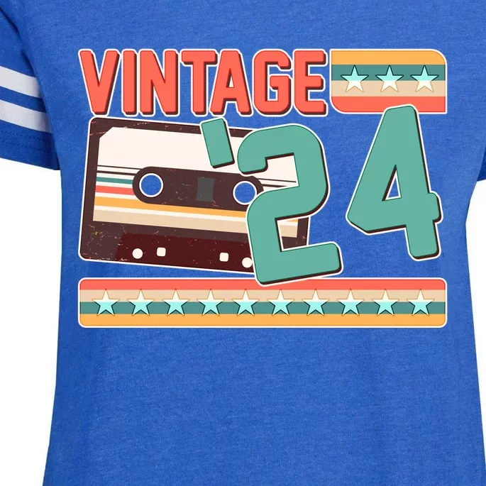 Vintage 1924 100th Birthday Cassette Tape Enza Ladies Jersey Football T-Shirt