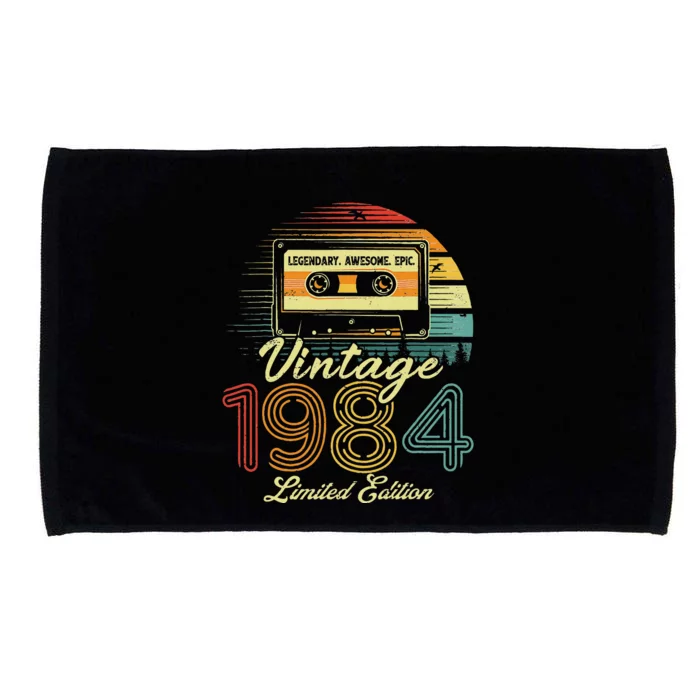 Vintage 1984 39th Birthday Gift 39 Years Old Cassette Tape Microfiber Hand Towel