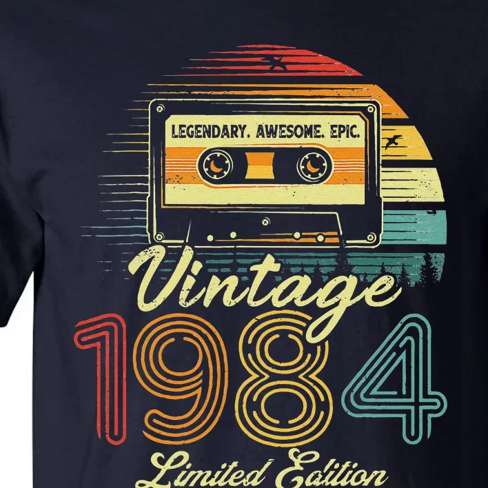 Vintage 1984 39th Birthday Gift 39 Years Old Cassette Tape Tall T-Shirt