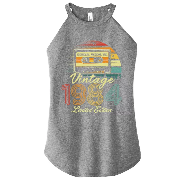 Vintage 1984 39th Birthday Gift 39 Years Old Cassette Tape Women’s Perfect Tri Rocker Tank