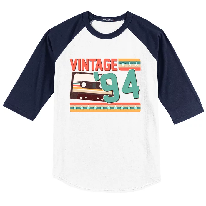 Vintage 1994 30th Birthday Cassette Tape Baseball Sleeve Shirt