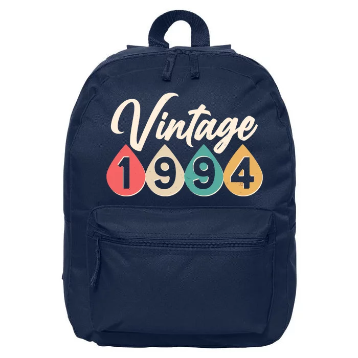 Vintage 1994 30th Birthday Retro Teardrop Design 16 in Basic Backpack