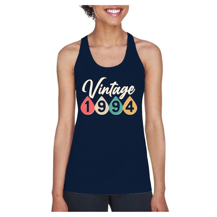 Vintage 1994 30th Birthday Retro Teardrop Design Women's Racerback Tank