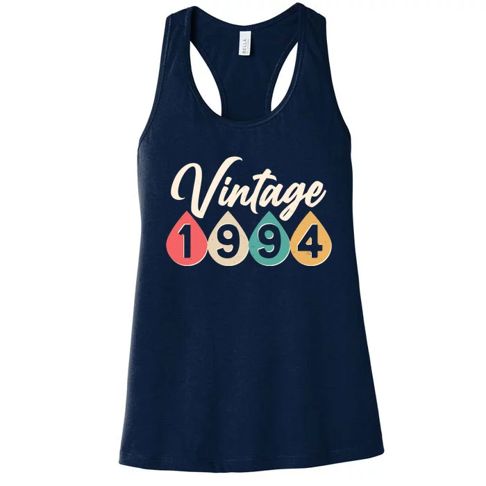 Vintage 1994 30th Birthday Retro Teardrop Design Women's Racerback Tank