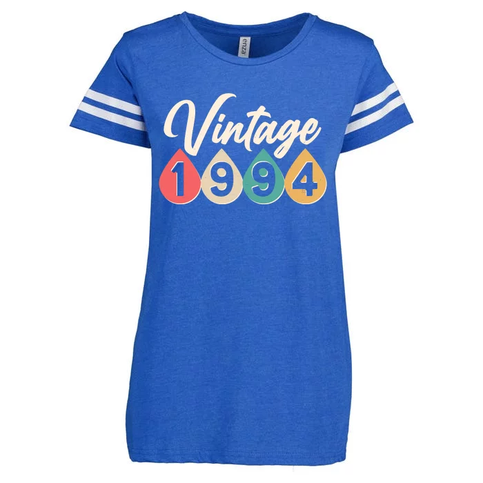 Vintage 1994 30th Birthday Retro Teardrop Design Enza Ladies Jersey Football T-Shirt