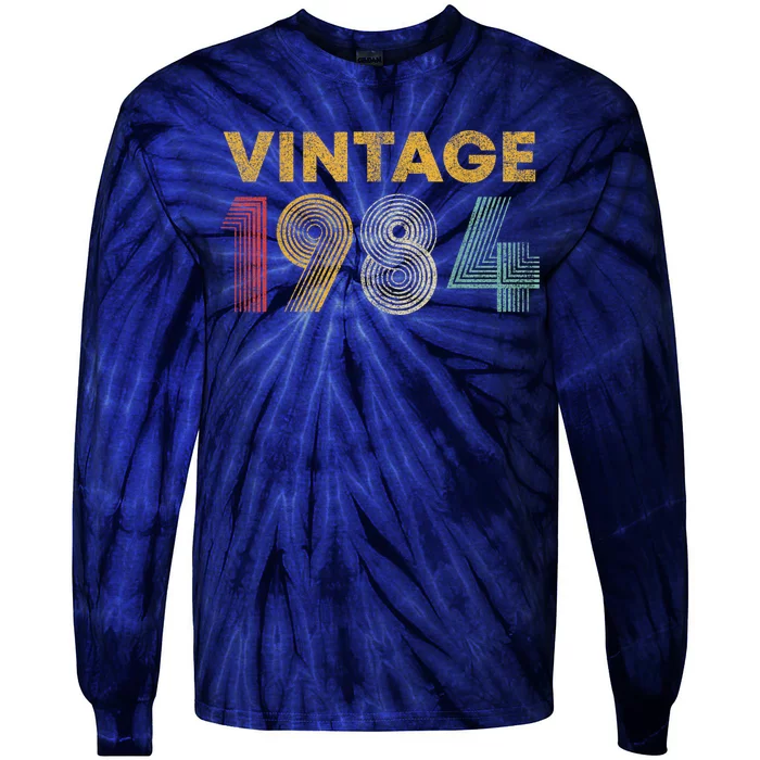 Vintage 1984 39th Birthday Present Gift  Wo 39 Years Old Tie-Dye Long Sleeve Shirt