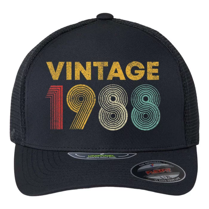 Vintage 1988 35th Birthday Present Gift  Wo 35 Years Old Flexfit Unipanel Trucker Cap