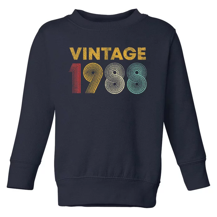 Vintage 1988 35th Birthday Present Gift  Wo 35 Years Old Toddler Sweatshirt