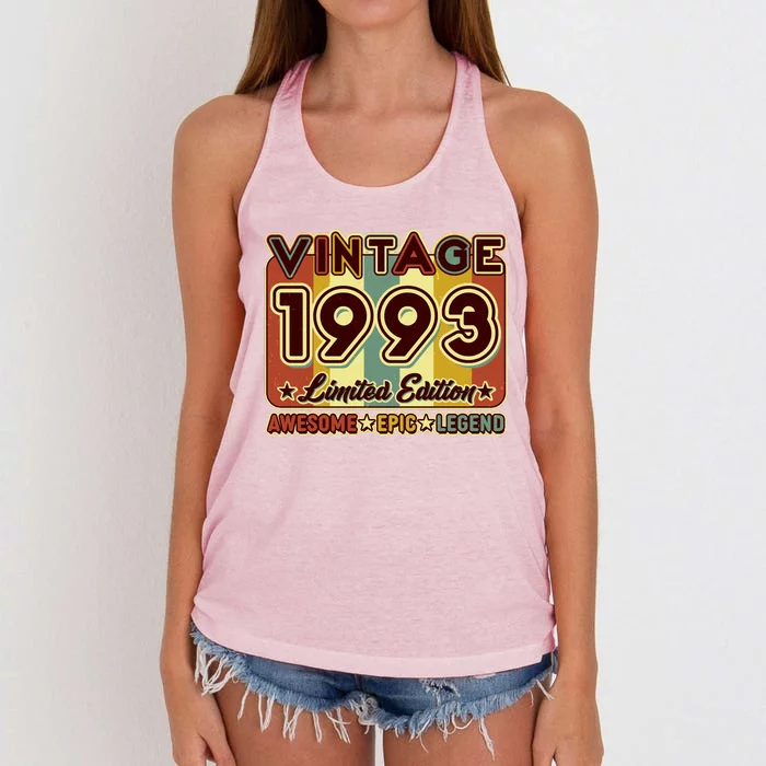 Vintage 1993 30th Birthday Limited Edition Awesome Epic Legend Women's Knotted Racerback Tank