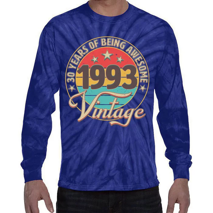 Vintage 1993 30 Years Of Being Awesome Tie-Dye Long Sleeve Shirt