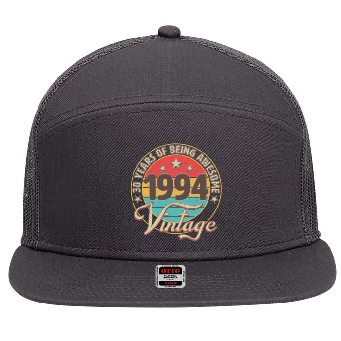 Vintage 1994 30 Years Of Being Awesome 7 Panel Mesh Trucker Snapback Hat