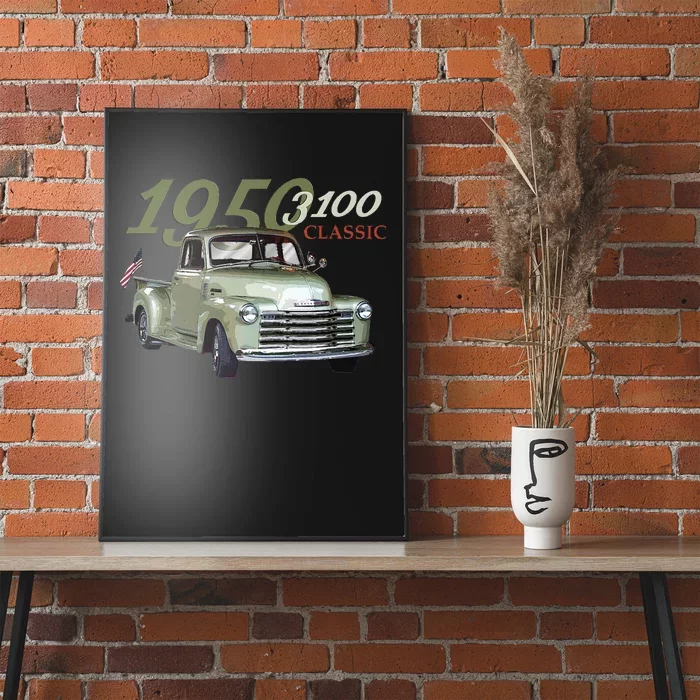 Vintage 1950 3100 Pickup Truck Car Guys Classic Trucks Poster