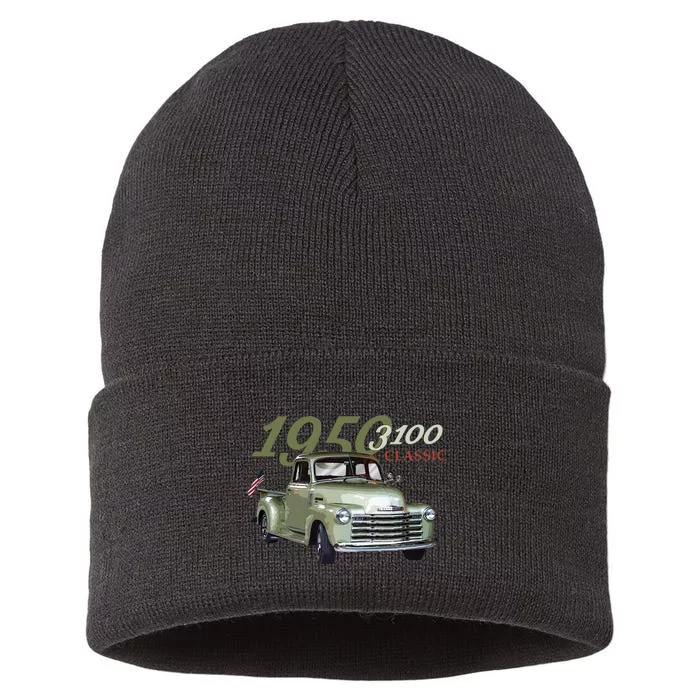 Vintage 1950 3100 Pickup Truck Car Guys Classic Trucks Sustainable Knit Beanie