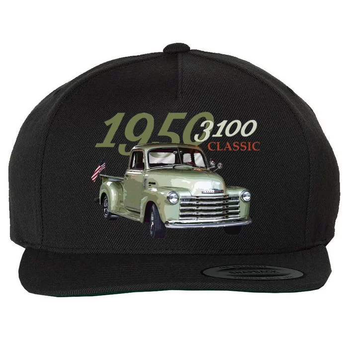 Vintage 1950 3100 Pickup Truck Car Guys Classic Trucks Wool Snapback Cap