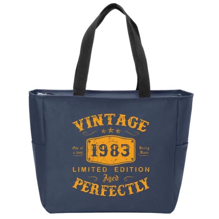 Vintage 1983 39 Birthday Gifts 39rd Birthday Gifts Zip Tote Bag