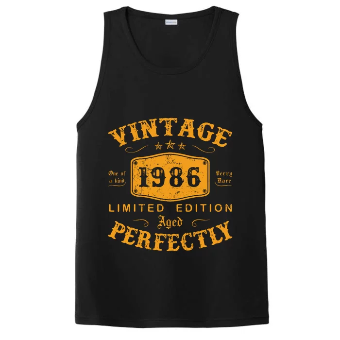 Vintage 1986 36 Birthday Gifts 36th Birthday Gifts Performance Tank