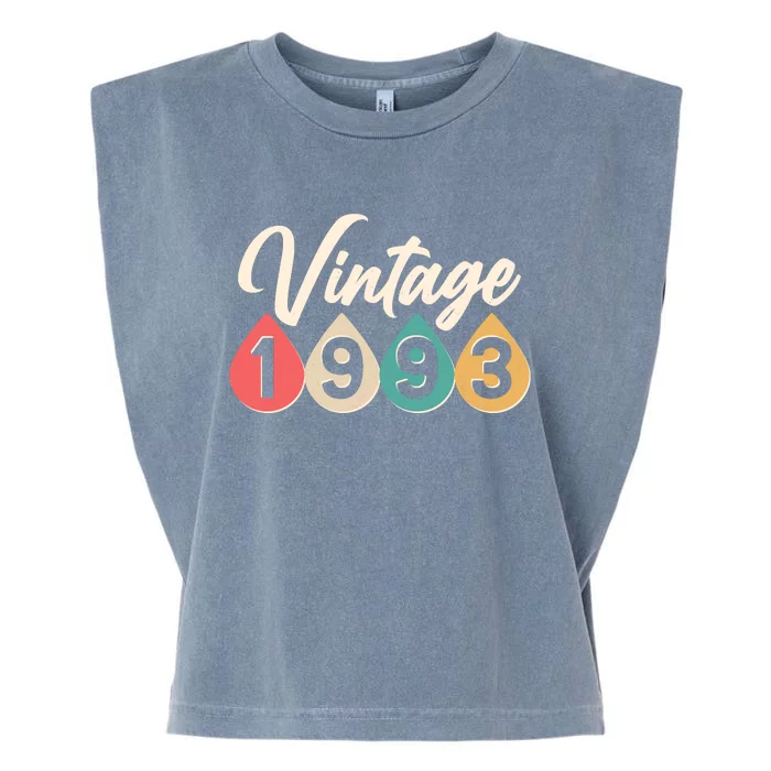 Vintage 1993 30th Birthday Retro Teardrop Design Garment-Dyed Women's Muscle Tee