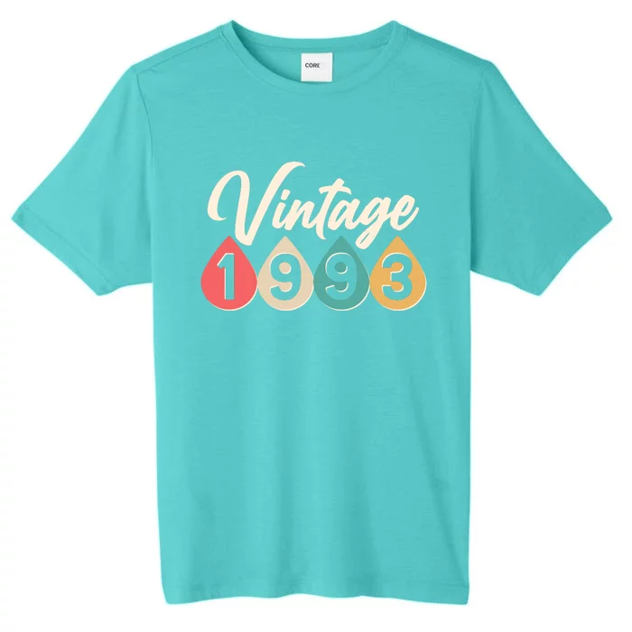 Vintage 1993 30th Birthday Retro Teardrop Design ChromaSoft Performance T-Shirt